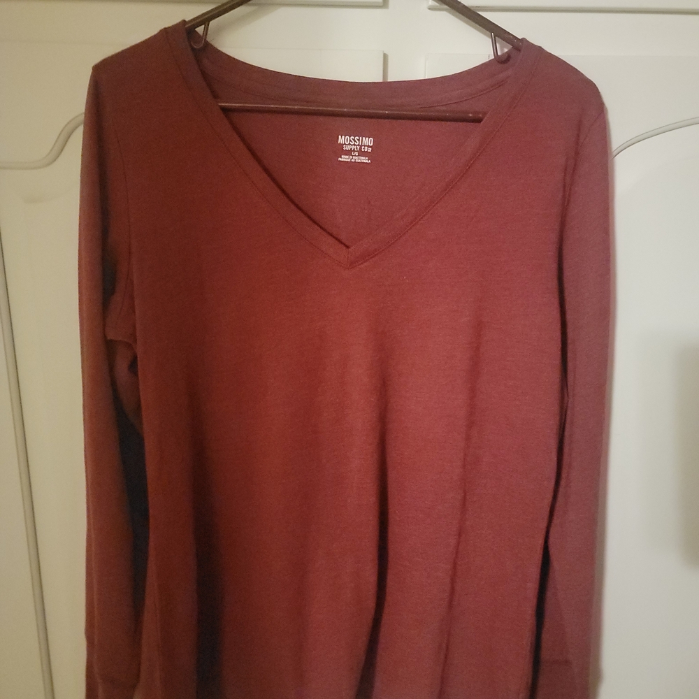 Mossimo Supply Co. Maroon Long Sleeve Tee